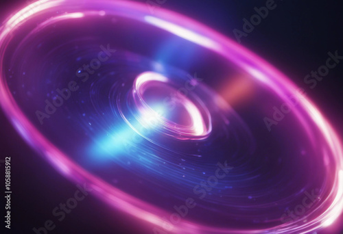 Colorful left blue and purple optical lens flares shine rays light abstract on black background beau