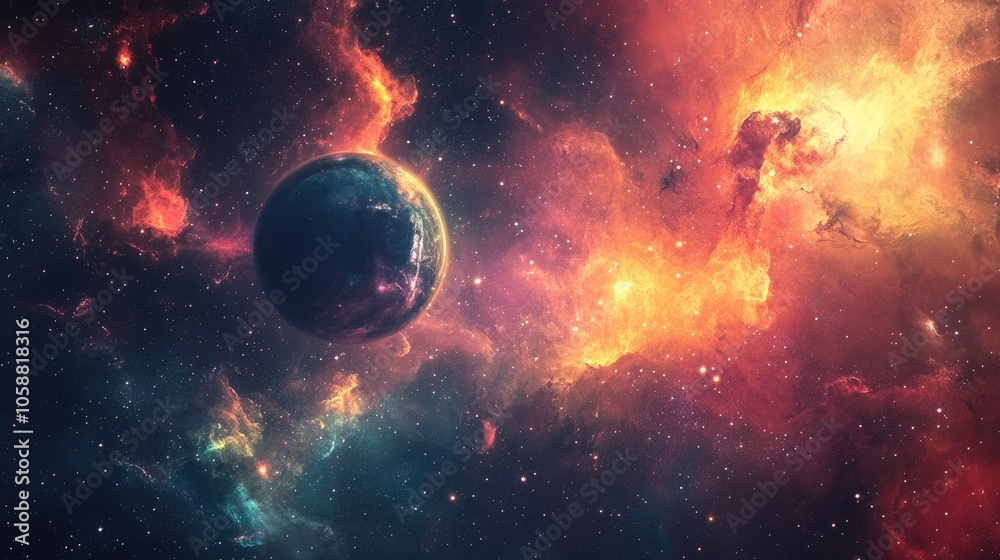 Abstract background featuring celestial objects in an artistic composition Abstract background featuring celestial objects in an artistic composition