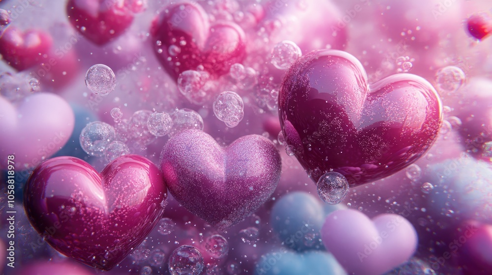 Abstract card design featuring bubble hearts for Valentine s Day Abstract card design featuring bubble hearts for Valentine s Day