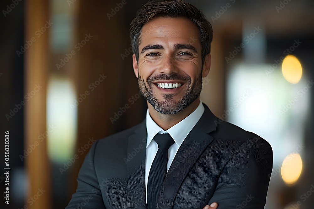 Smiling Businessman with Gray Hair in Corporate Attire Headshot Smiling Businessman with Gray Hair in Corporate Attire Headshot