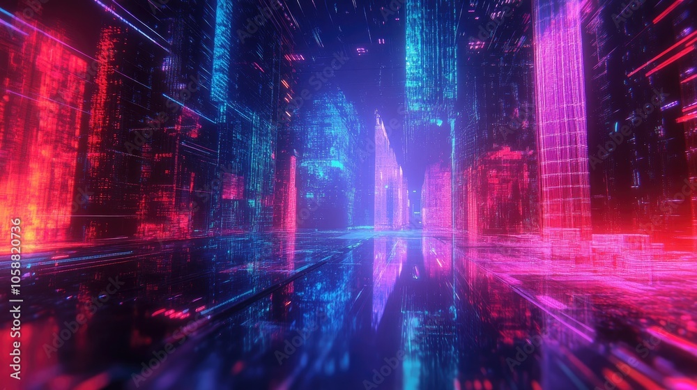 Y2K inspired chromatic aesthetics featuring digital disintegration and stereo vision effects Y2K inspired chromatic aesthetics featuring digital disintegration and stereo vision effects