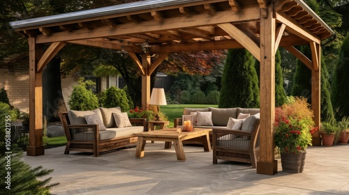 patio wood beams