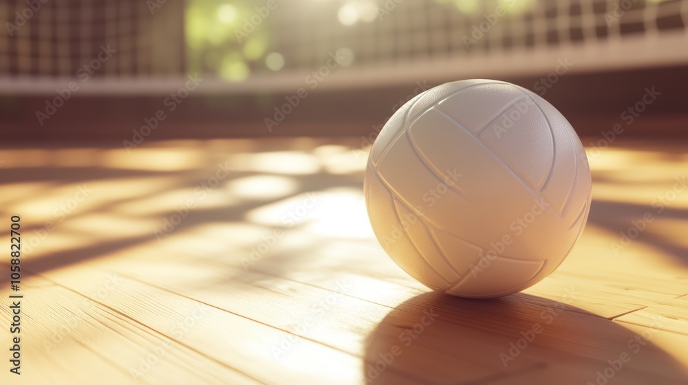 Volleyball on a Wooden Floor Volleyball on a Wooden Floor