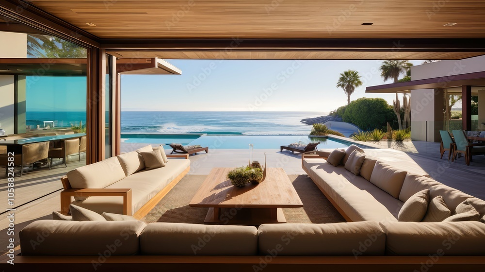Fototapeta premium pool beach house california