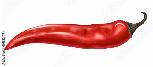 Red Chili Or Chilli Cayenne Pepper Isolated On White Background