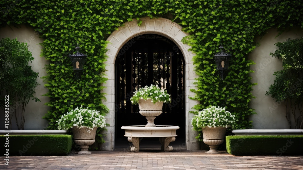 courtyard boxwood wall courtyard boxwood wall