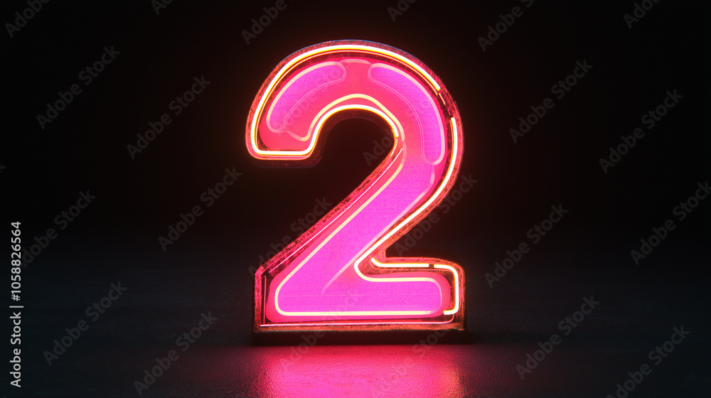 The vividly glowing neon number two is captured in stunning pink hues, evoking a sense of warmth and modern flair, perfect for bold and artistic themes. The vividly glowing neon number two is captured in stunning pink hues, evoking a sense of warmth and modern flair, perfect for bold and artistic themes.