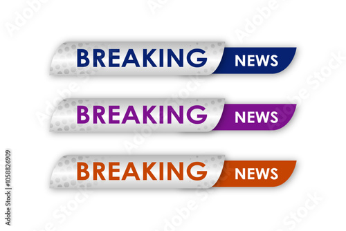 modern design news banner breaking news for tv news broadcast on a transparent background