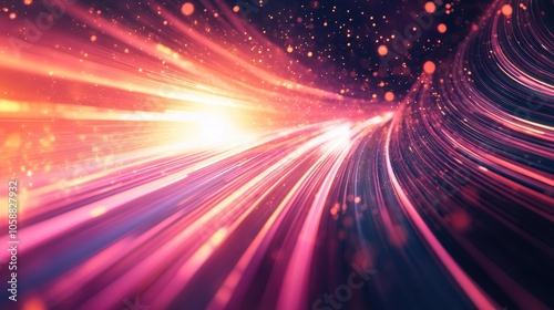 Futuristic technology background featuring abstract light line design
