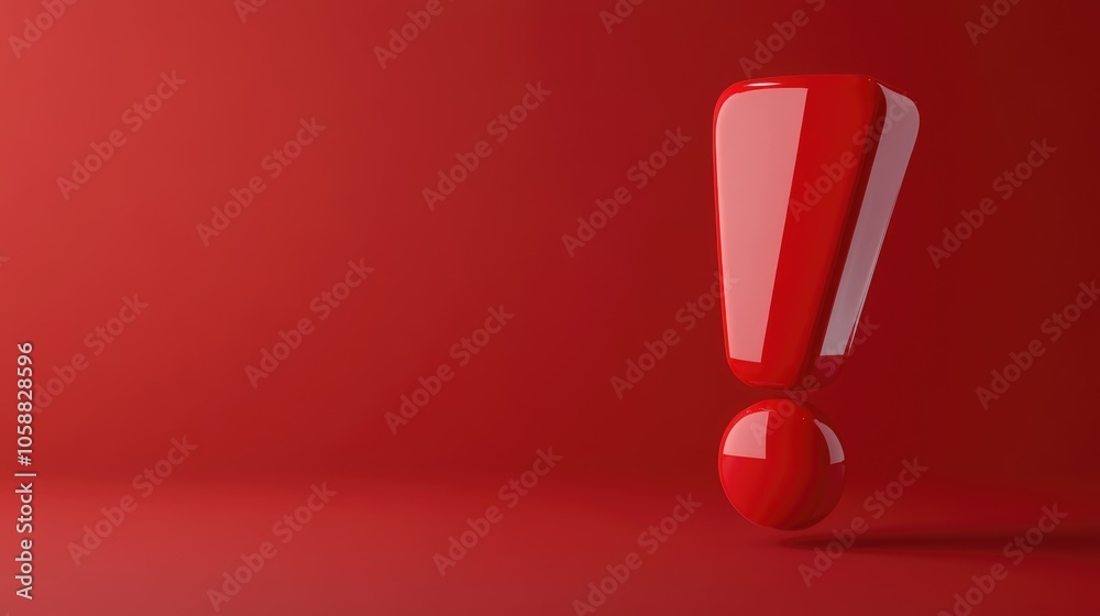 Red exclamation point icon symbolizing information or alertness Red exclamation point icon symbolizing information or alertness