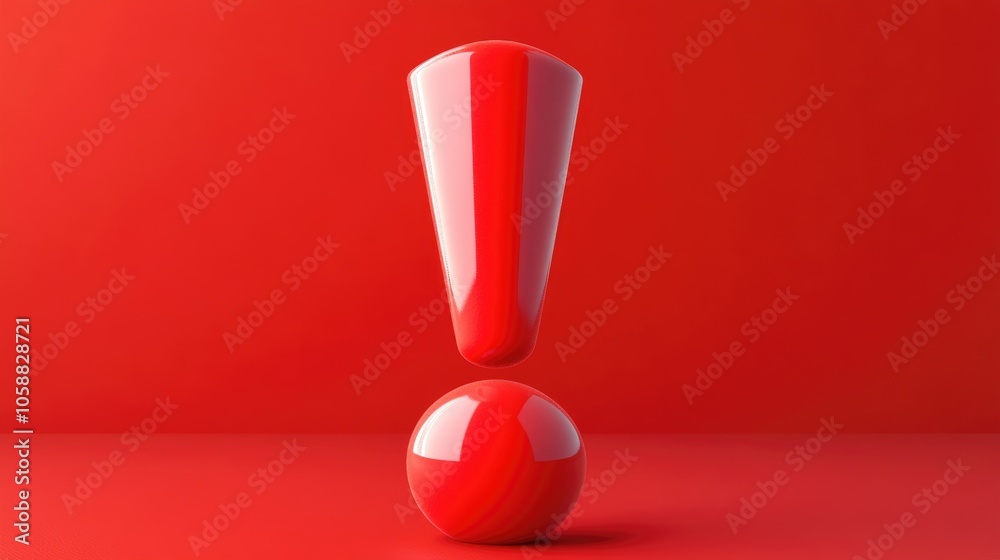 Red exclamation point icon symbolizing information or alertness Red exclamation point icon symbolizing information or alertness