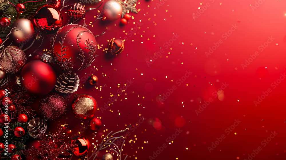 Red background for Merry Christmas and Happy New Year. Red background for Merry Christmas and Happy New Year.
