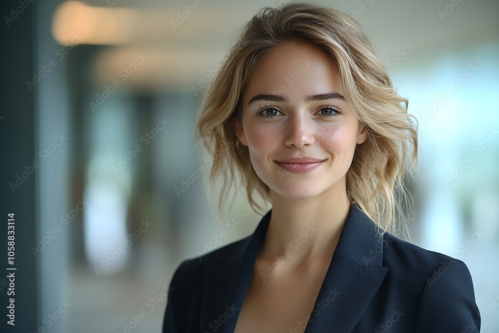 Smiling Businesswoman in Casual Blazer - Modern Portrait Smiling Businesswoman in Casual Blazer - Modern Portrait