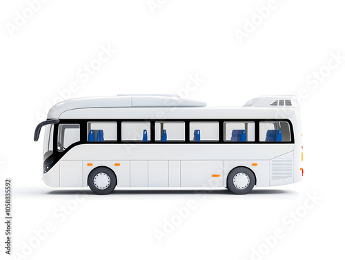Modern Double-decker bus, isolated on white background
