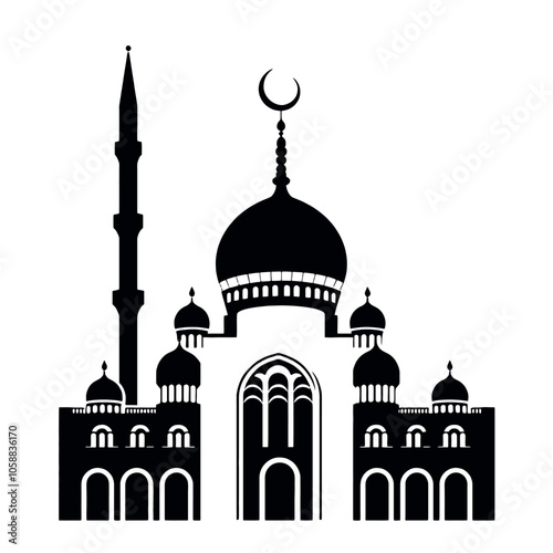 mosque logo art illustration vector silhouette isolated white background