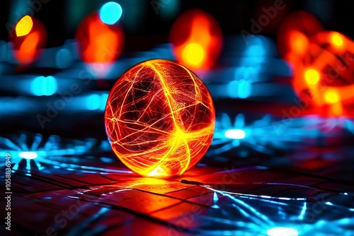 electroluminescence creating light patterns geometric designs photo