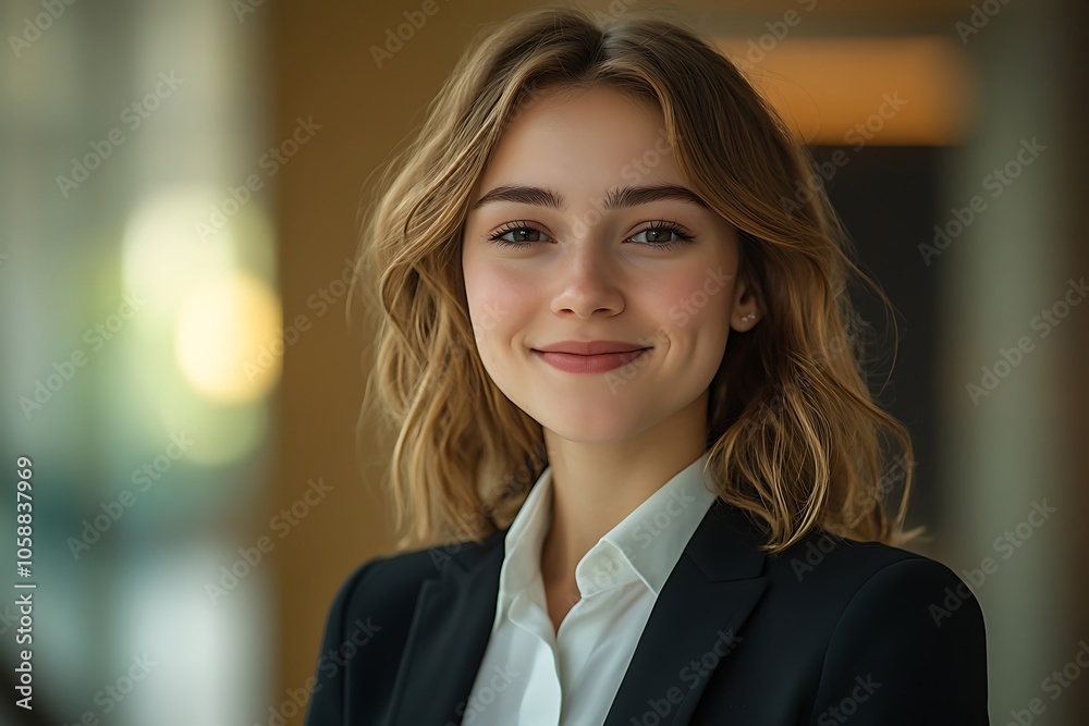 Smiling Businesswoman in White Shirt and Blazer Headshot Portrait Smiling Businesswoman in White Shirt and Blazer Headshot Portrait