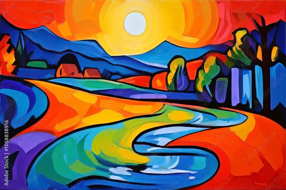 Obraz premium fauvism smart therm image painted in a fauvist style with bold c