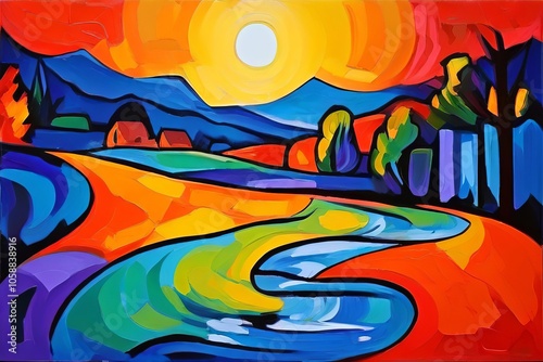 fauvism smart therm image painted in a fauvist style with bold c