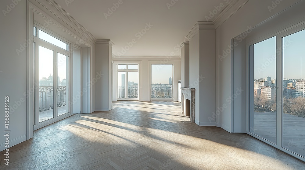 Fototapeta premium Renovation concept showing apartment changes before and after refurbishment