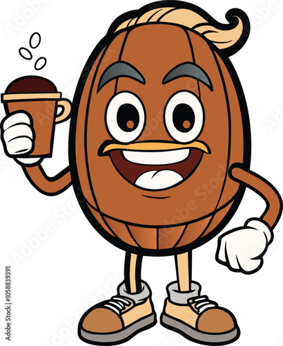 character of person with a cup of coffee