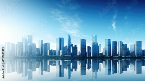 cityscape business background blue