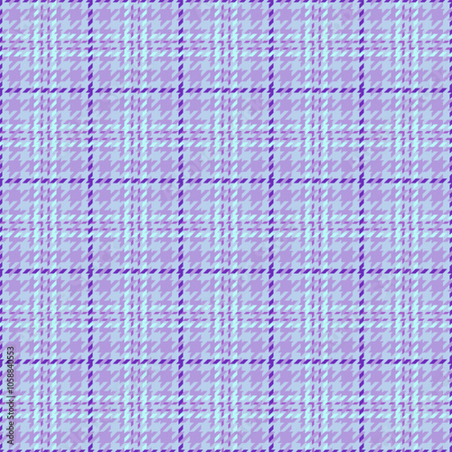 Anniversary tartan textile seamless, overlay vector texture pattern. Nostalgia check background fabric plaid in light and violet colors.