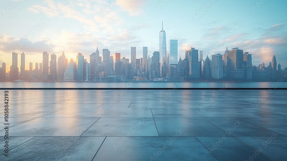 Urban Center in Manhattan and Dubai Featuring Pathways, Parking, and Road for Automotive Advertising Urban Center in Manhattan and Dubai Featuring Pathways, Parking, and Road for Automotive Advertising