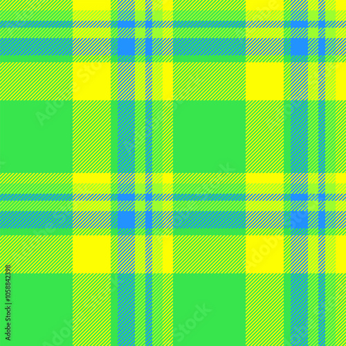 Graph seamless plaid textile, britain background vector fabric. Event texture check tartan pattern in green and yellow colors.