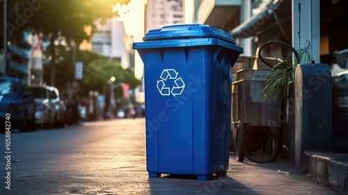 eco blue recycling bin