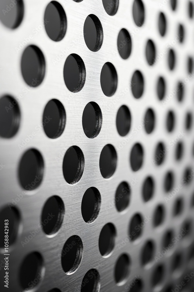 Metal surface with holes Metal surface with holes