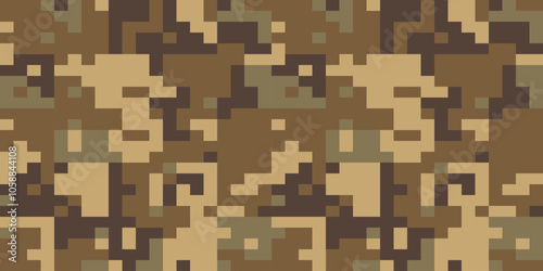 Camouflage Seamless Pattern. Trendy Style Camo, Repeat Print. Military Camouflage Uniform