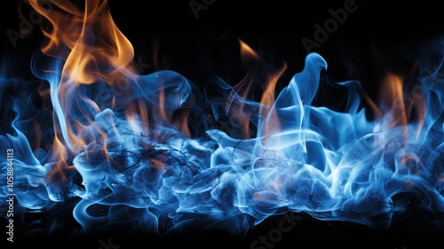 blue transparent fire