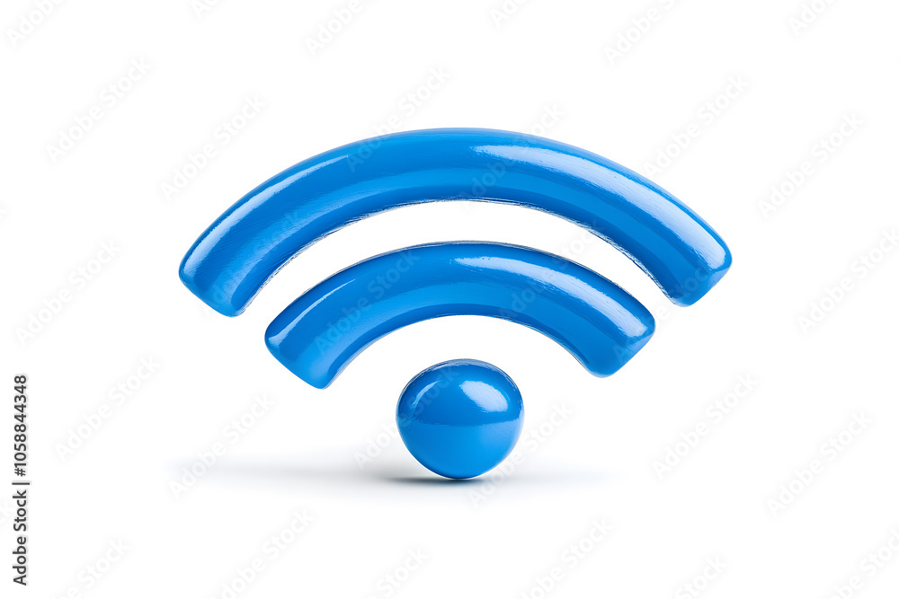 Wifi network 3d symbol, isolated on white background Wifi network 3d symbol, isolated on white background