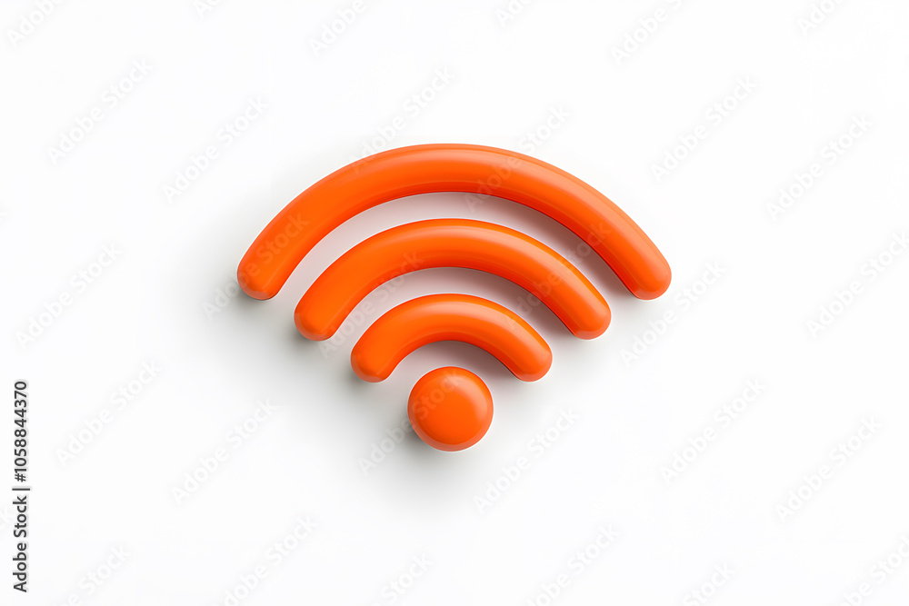 Wifi network 3d symbol, isolated on white background Wifi network 3d symbol, isolated on white background