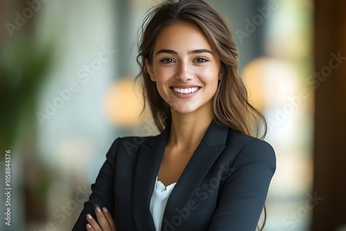 Smiling Businesswoman with Long Hair and Arms Crossed Free Download Smiling Businesswoman with Long Hair and Arms Crossed - GFXLoad