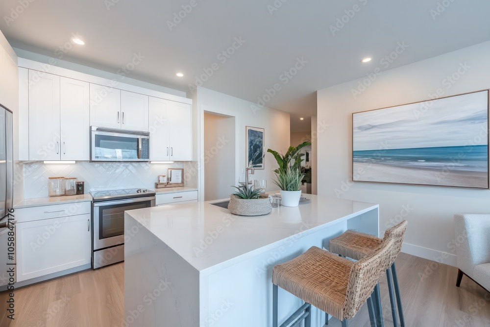 a high res photo of a white mordern kitchen with countertop and island , close up shoot of gray quartz countertop a high res photo of a white mordern kitchen with countertop and island , close up shoot of gray quartz countertop