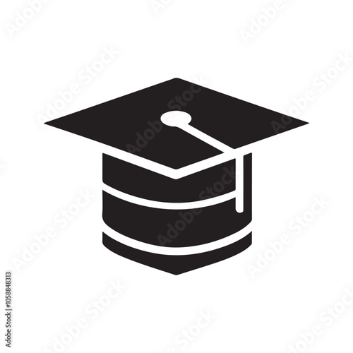 Graduation Square Cap Silhouette Vector - Perfect for Graduation Designs