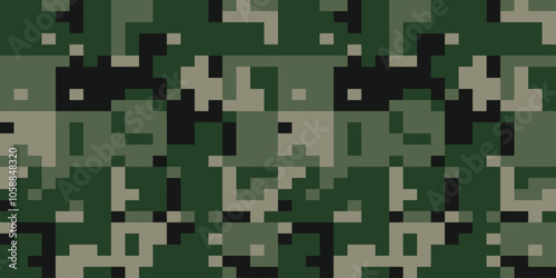 Army Camouflage Background, Classic Seamless Pattern, Military Camouflage Suit