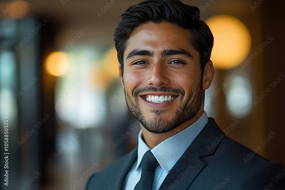 Smiling Corporate Leader in Sharp Suit and White Shirt. Smiling Corporate Leader in Sharp Suit and White Shirt.