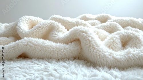 Soft fleece fabric texture is shown in white plush material, ideal for cozy designs
