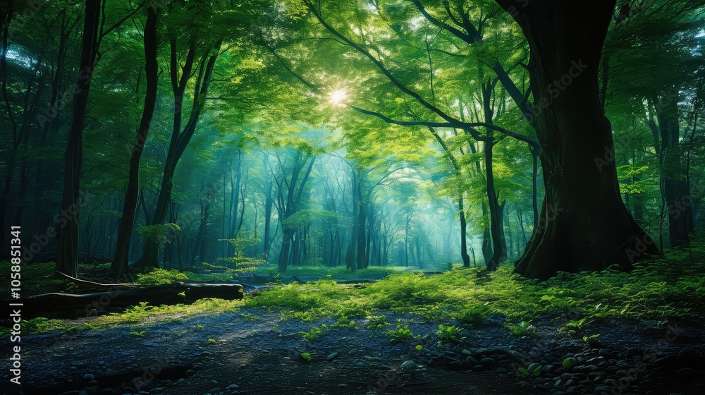 Naklejka premium forest blue green gradient