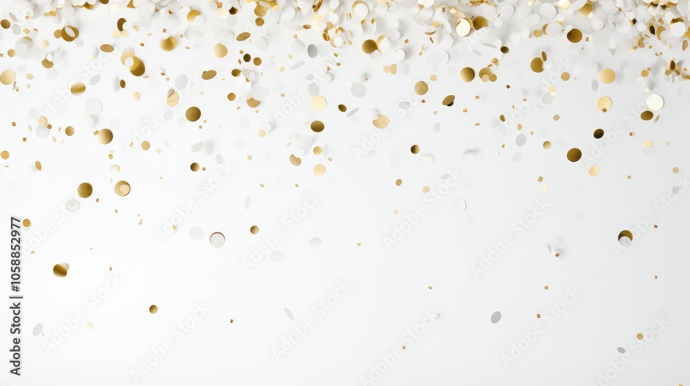 scene white and gold confetti background scene white and gold confetti background