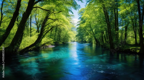 water blue river