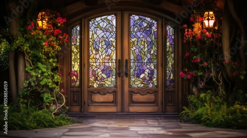 stained wood doors