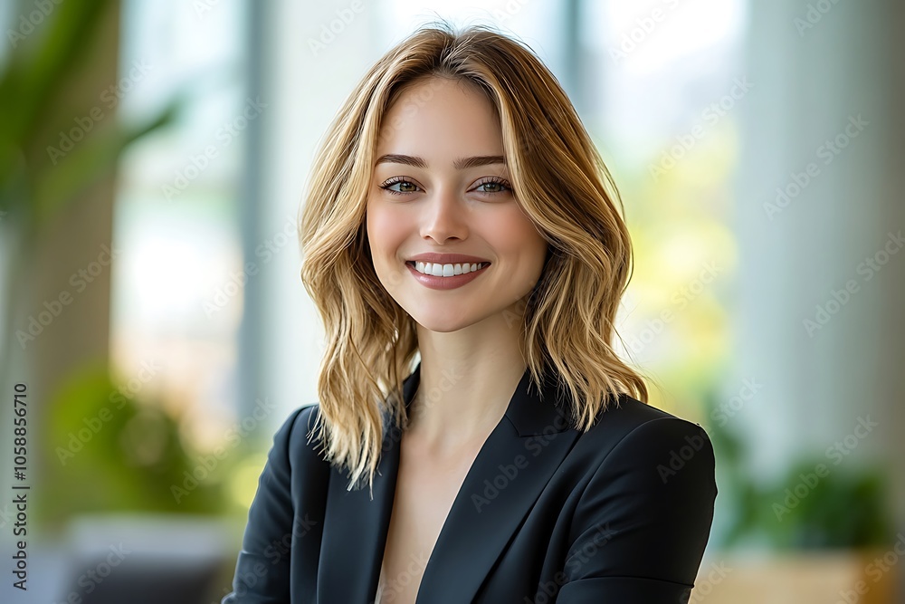 Smiling Professional Woman in Black Blazer Portrait Smiling Professional Woman in Black Blazer Portrait