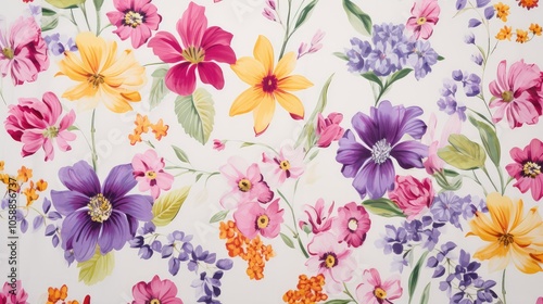 colorful floral pattern spring