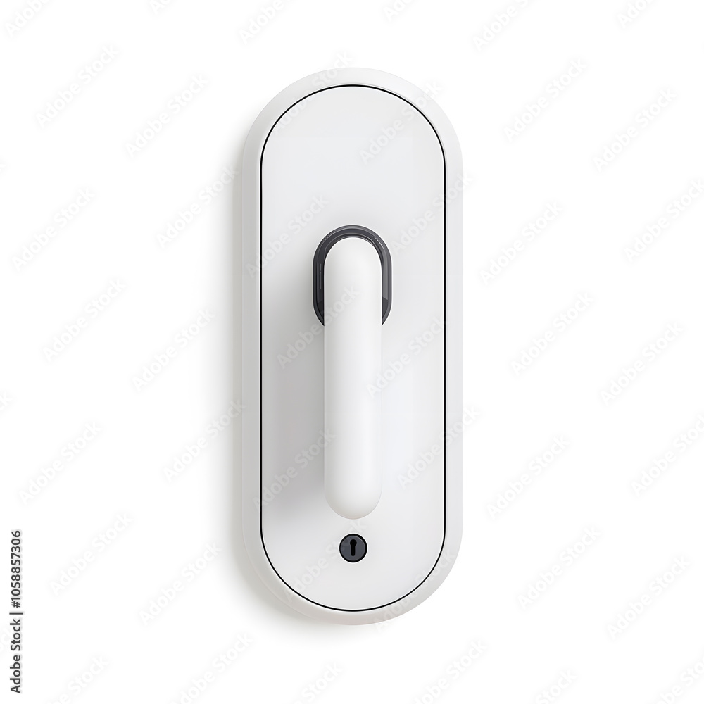Home security technology. 3d Smart door lock with fingerprint scanner, isolated on white background Home security technology. 3d Smart door lock with fingerprint scanner, isolated on white background