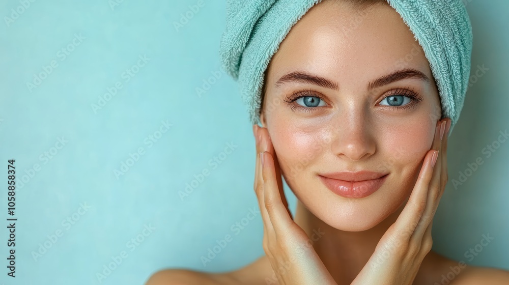 Woman Enjoying Skincare Routine with Roller Tool Woman Enjoying Skincare Routine with Roller Tool