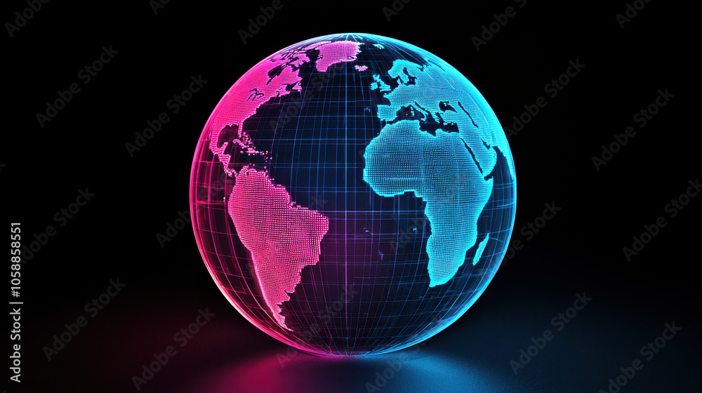 vibrant globe with holographic pathways representing innovation and connectivity vibrant globe with holographic pathways representing innovation and connectivity